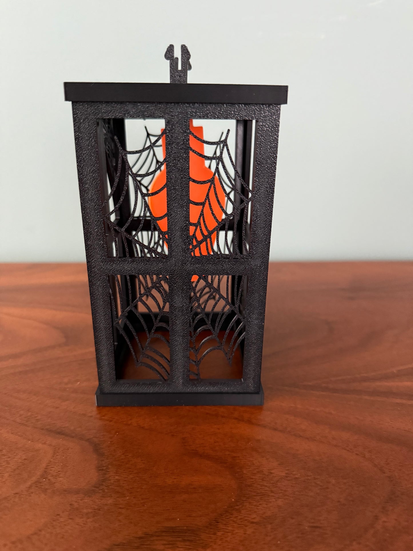 Halloween Lantern with Orange Bulb