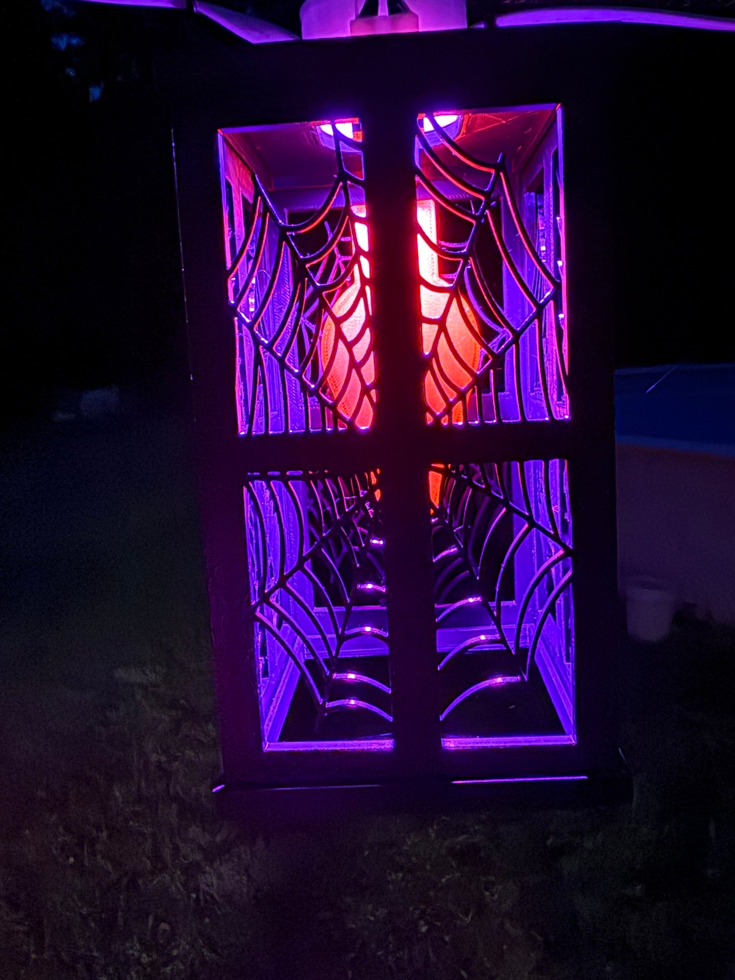 Halloween Lantern with Orange Bulb